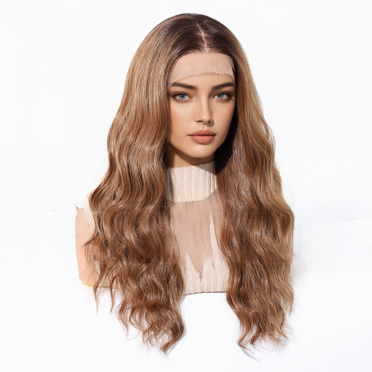 Emily | Ginger Long Wavy 13*6 HD Lace Frontal Wig (Hand-Tied)