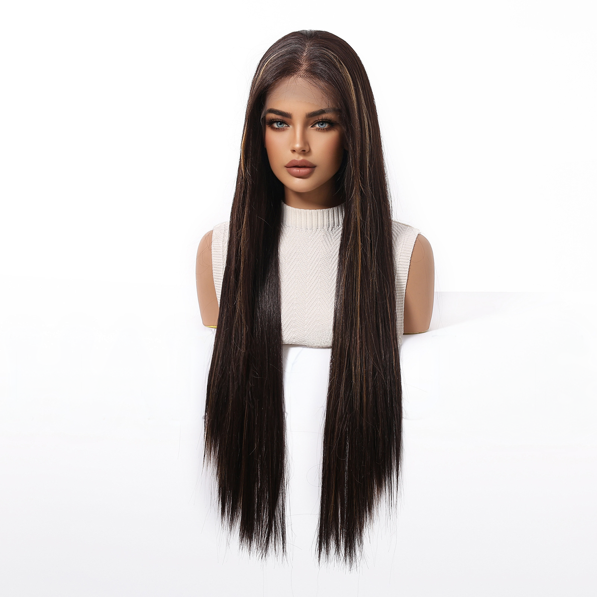 Hailey | Brown Long Straight 13*6 HD Front Lace Wig (Hand-Tied)