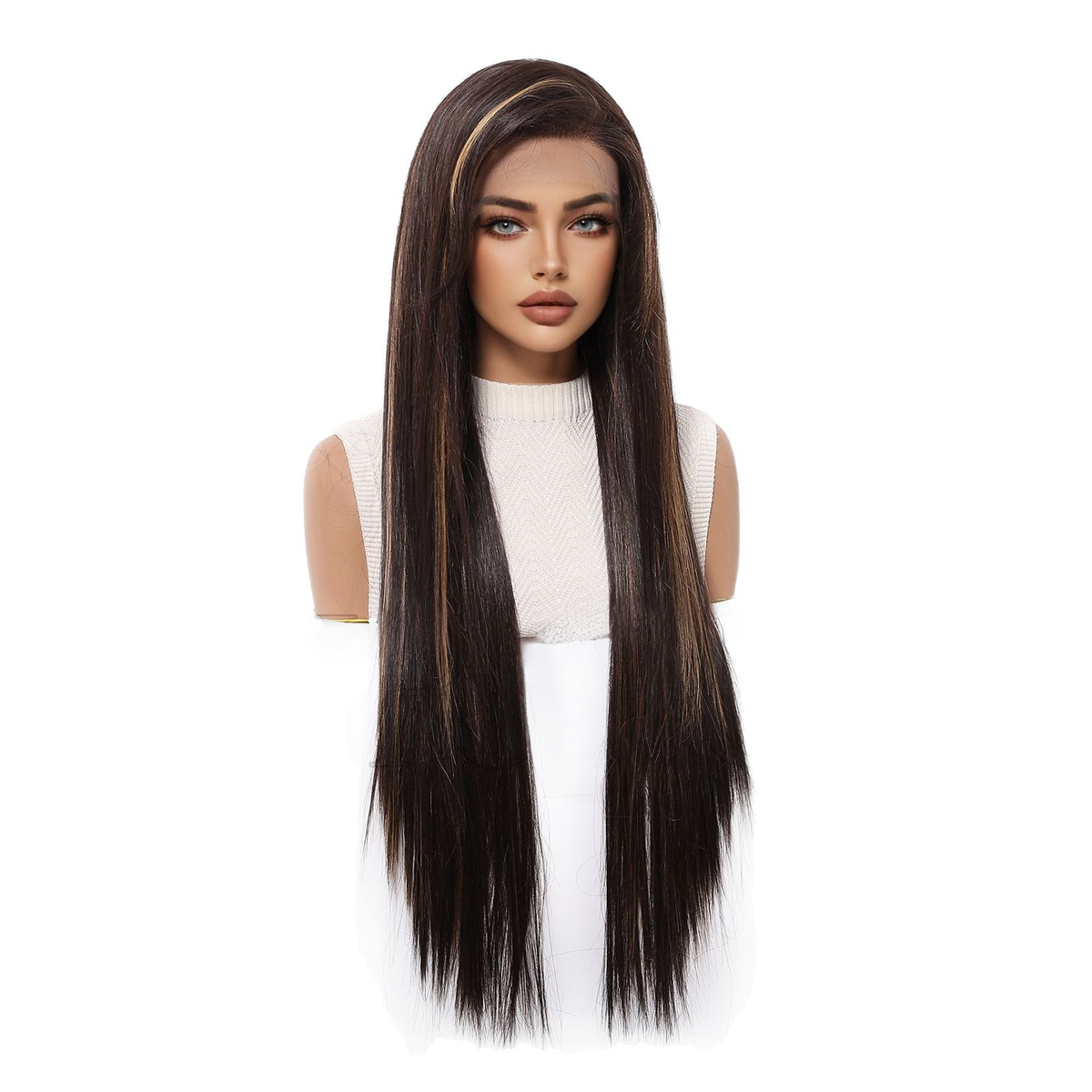 Hailey | Brown Long Straight 13*6 HD Front Lace Wig (Hand-Tied)