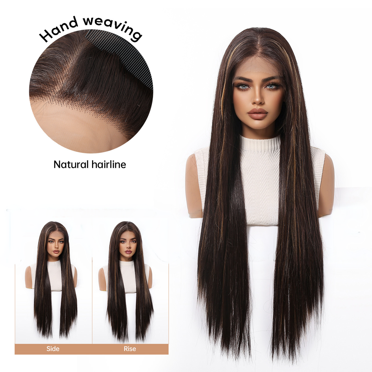 Hailey | Brown Long Straight 13*6 HD Front Lace Wig (Hand-Tied)