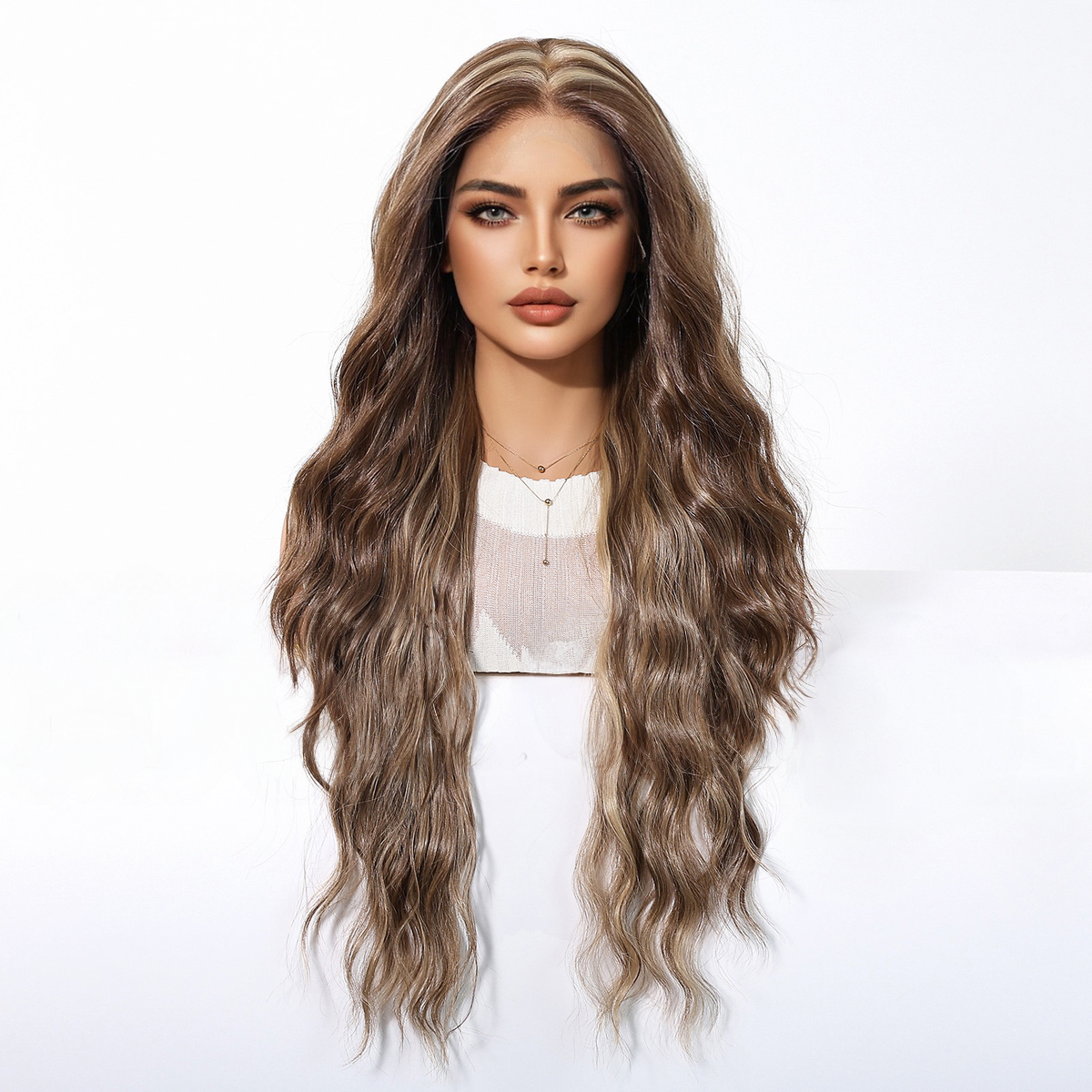 Sarah | Ombré Brown Wavy 13*6 HD Lace Front Wig (Hand-Tied)