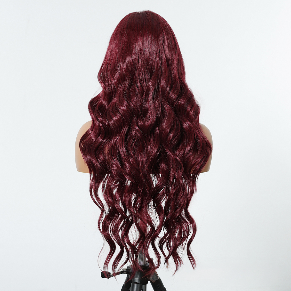 Ruby | Red Long Wavy 13*6 HD Lace Frontal Wig (Hand-Tied)