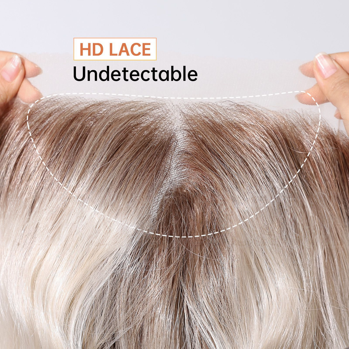 Body Wave HD Lace Front Wig - Ombre White Blonde, Pre-Plucked Hairline, 22 Inch (56cm)