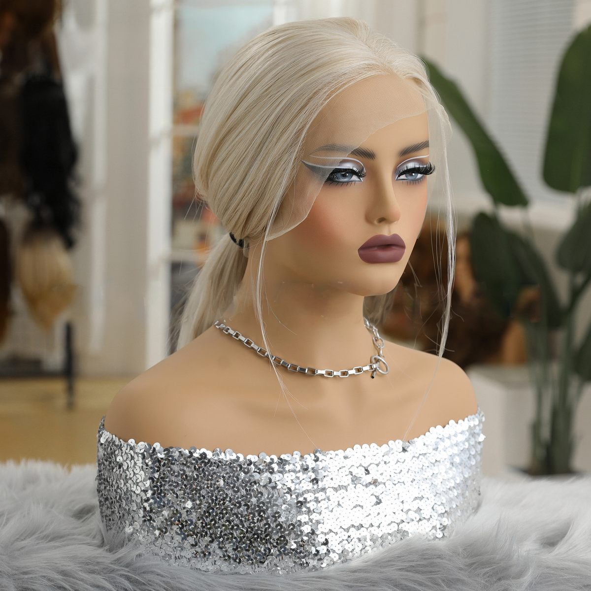 Amelia4 | White Blonde Medium 13*6 HD Lace Frontal Wig (Hand-Tied)
