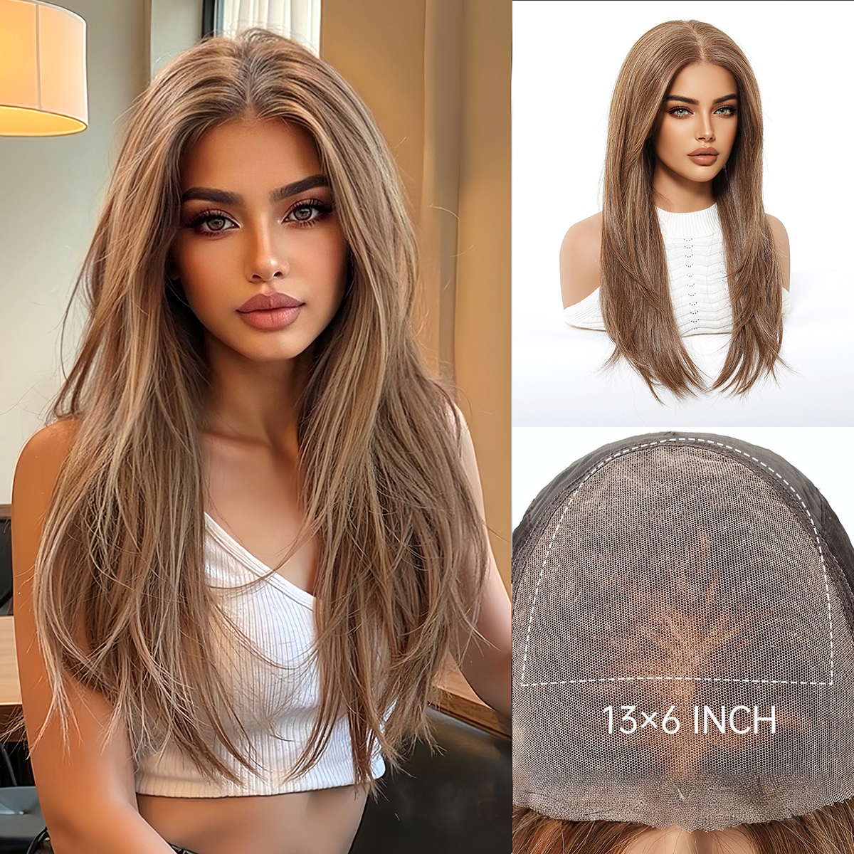Isabella | Brown Medium 13*6 HD Lace Frontal Wig (Hand-Tied)