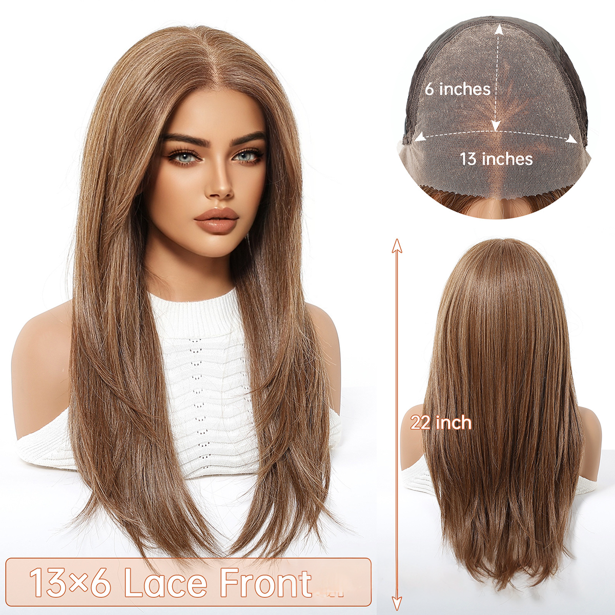 Isabella | Brown Medium 13*6 HD Lace Frontal Wig (Hand-Tied)