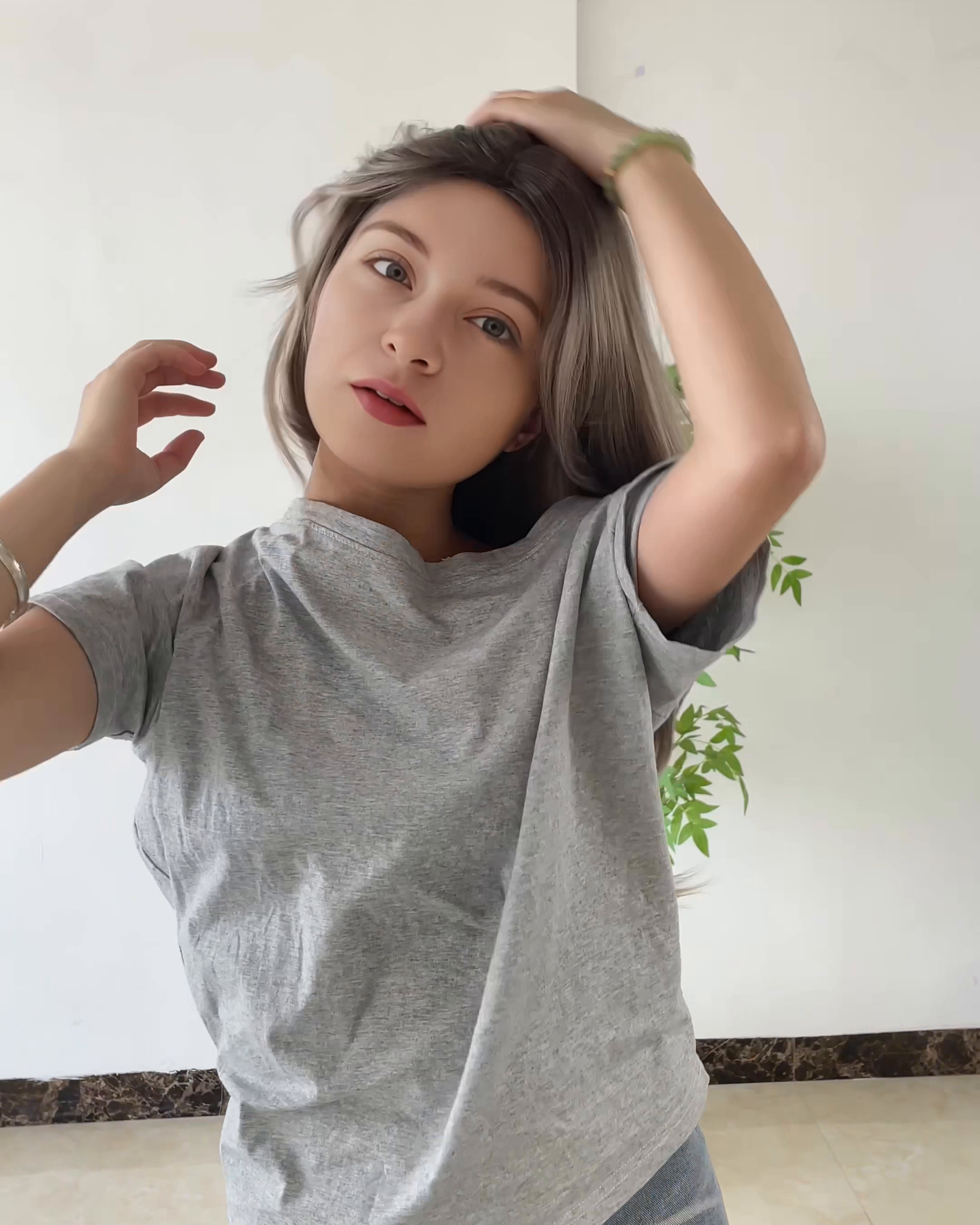 Grey Long Wavy Wig