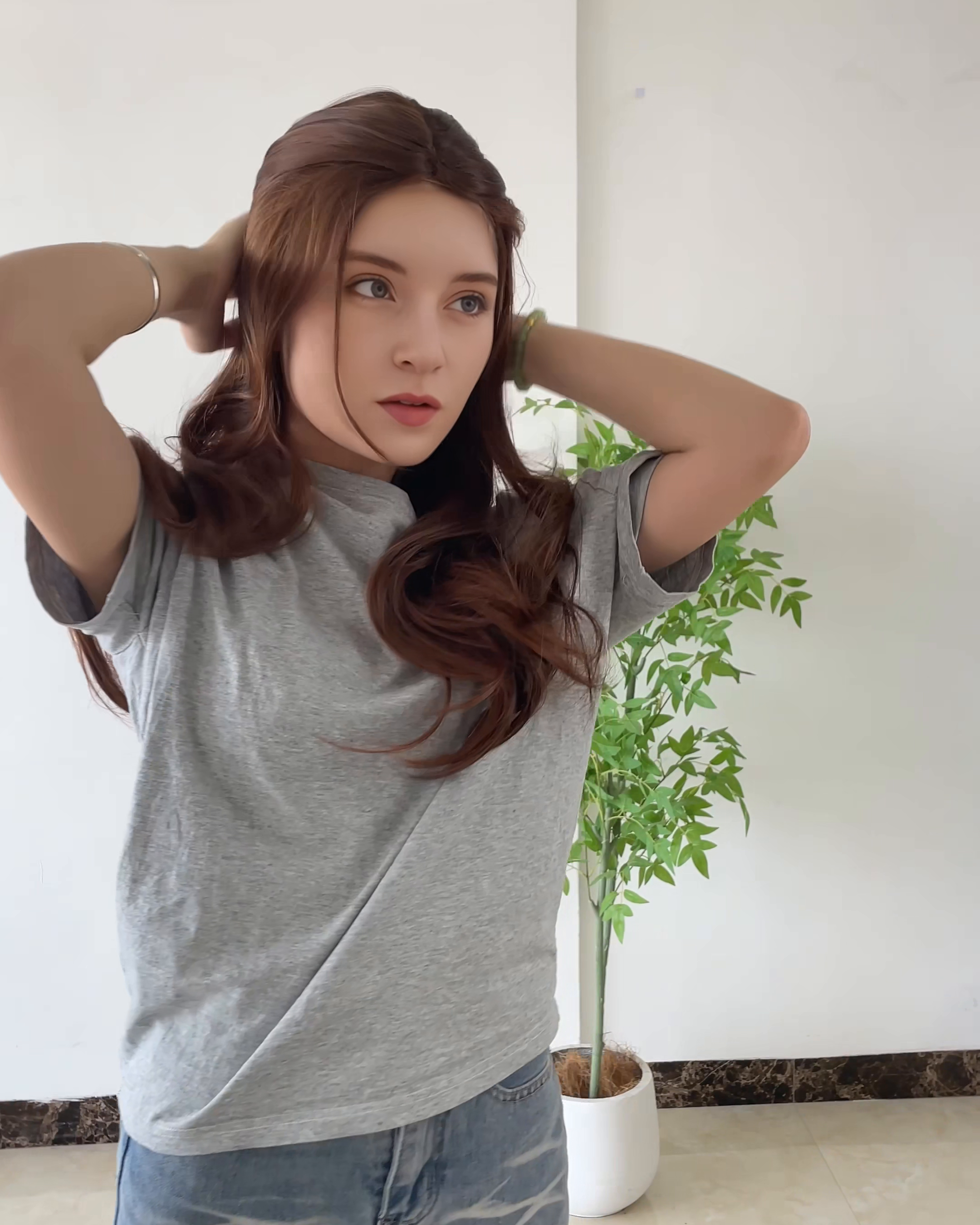 Brown Long Wavy Wig