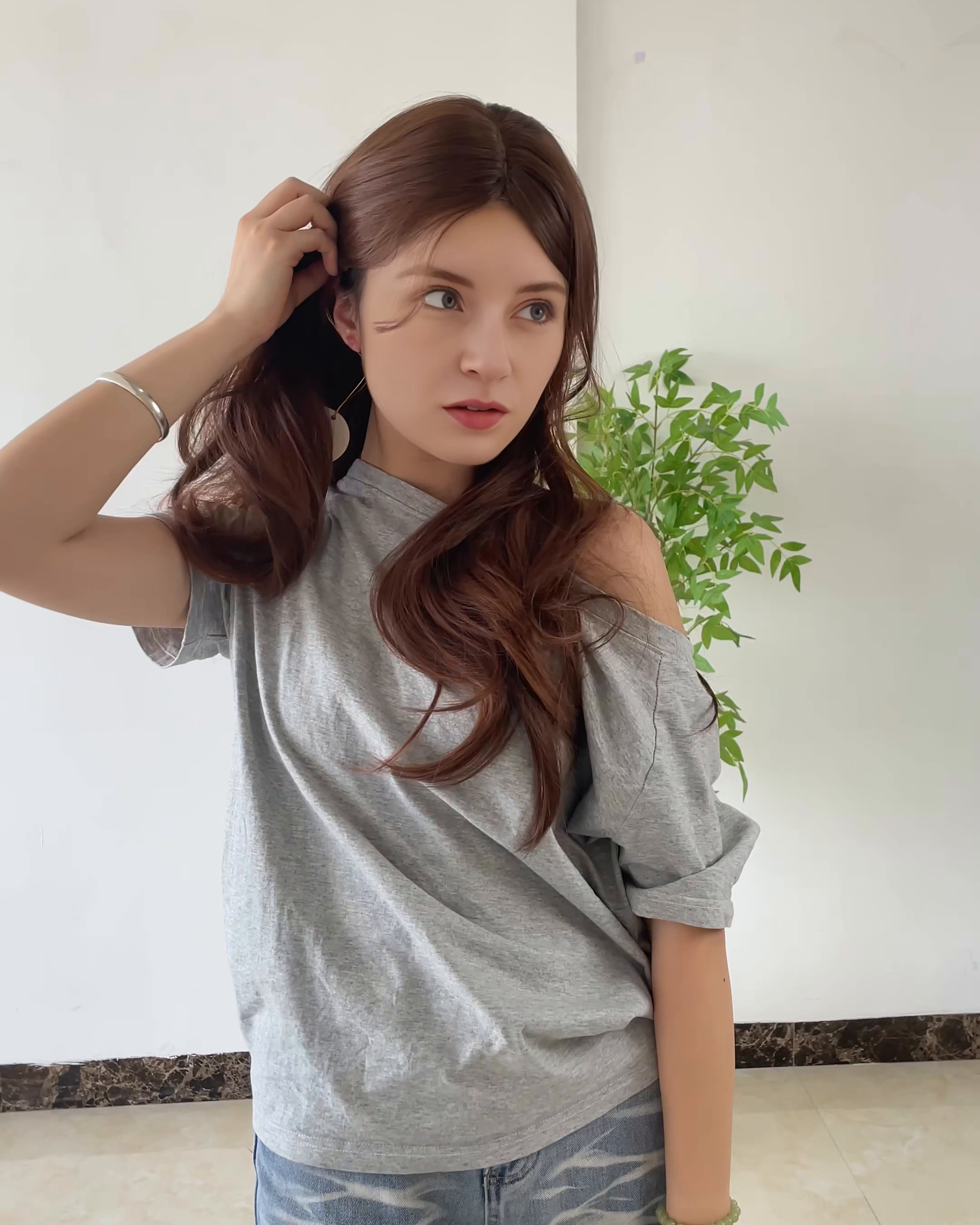 Brown Long Wavy Wig