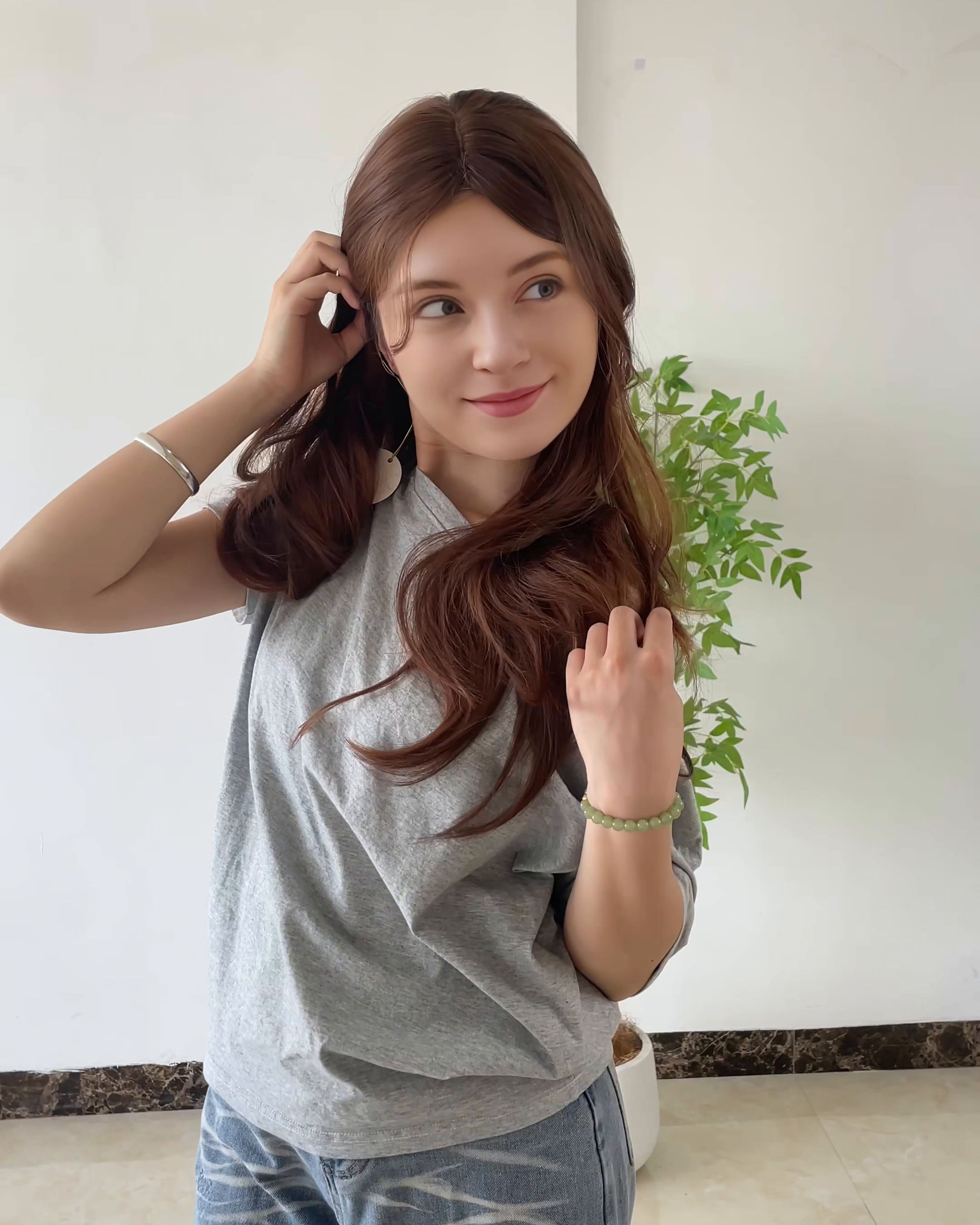 Brown Long Wavy Wig