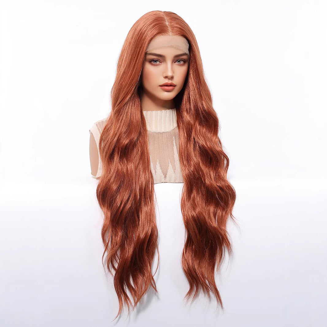 Willow | Ginger Long Wavy 13*6 HD Lace Frontal Wig (Hand-Tied)