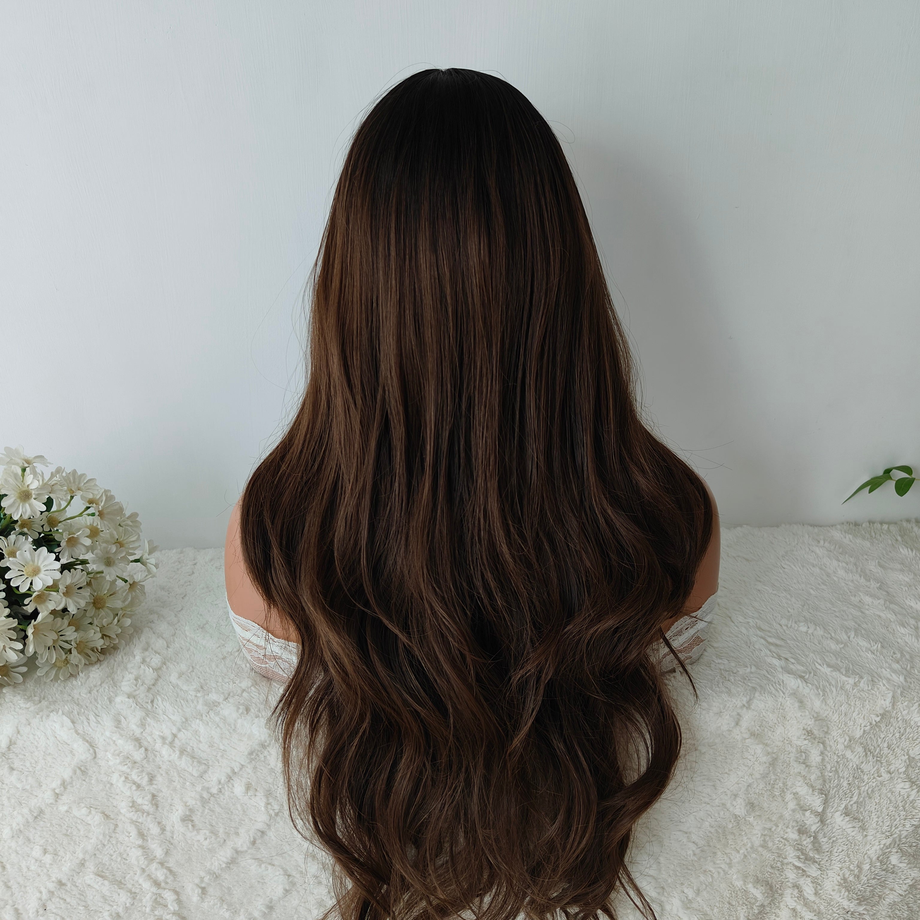Grace 30” Body Wave HD Lace Front Wig - Ombre Brown, Hand-Tied Monofilament Top