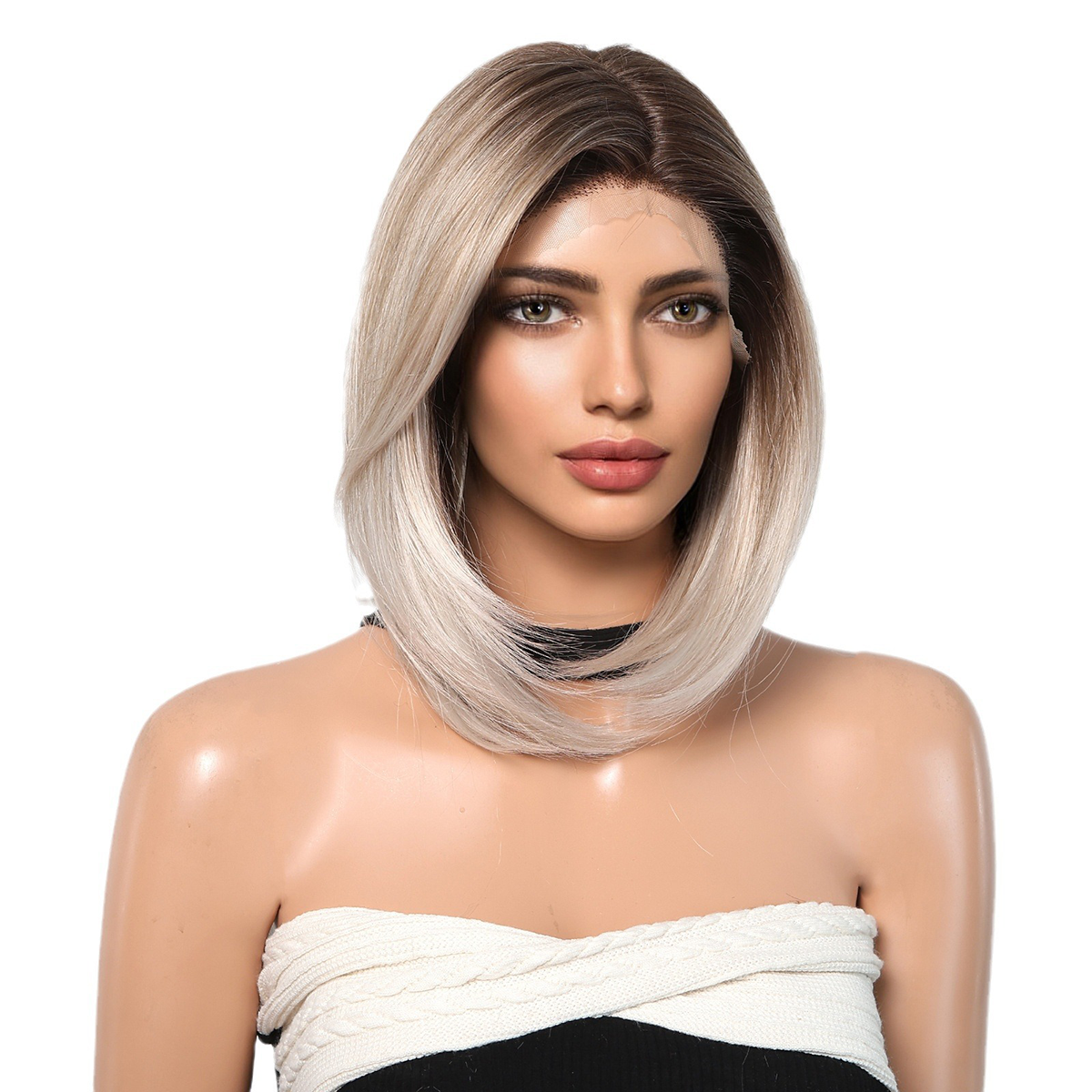 Ava | Ombré Blonde Short 13*6 HD Lace Frontal Wig (Hand-Tied)