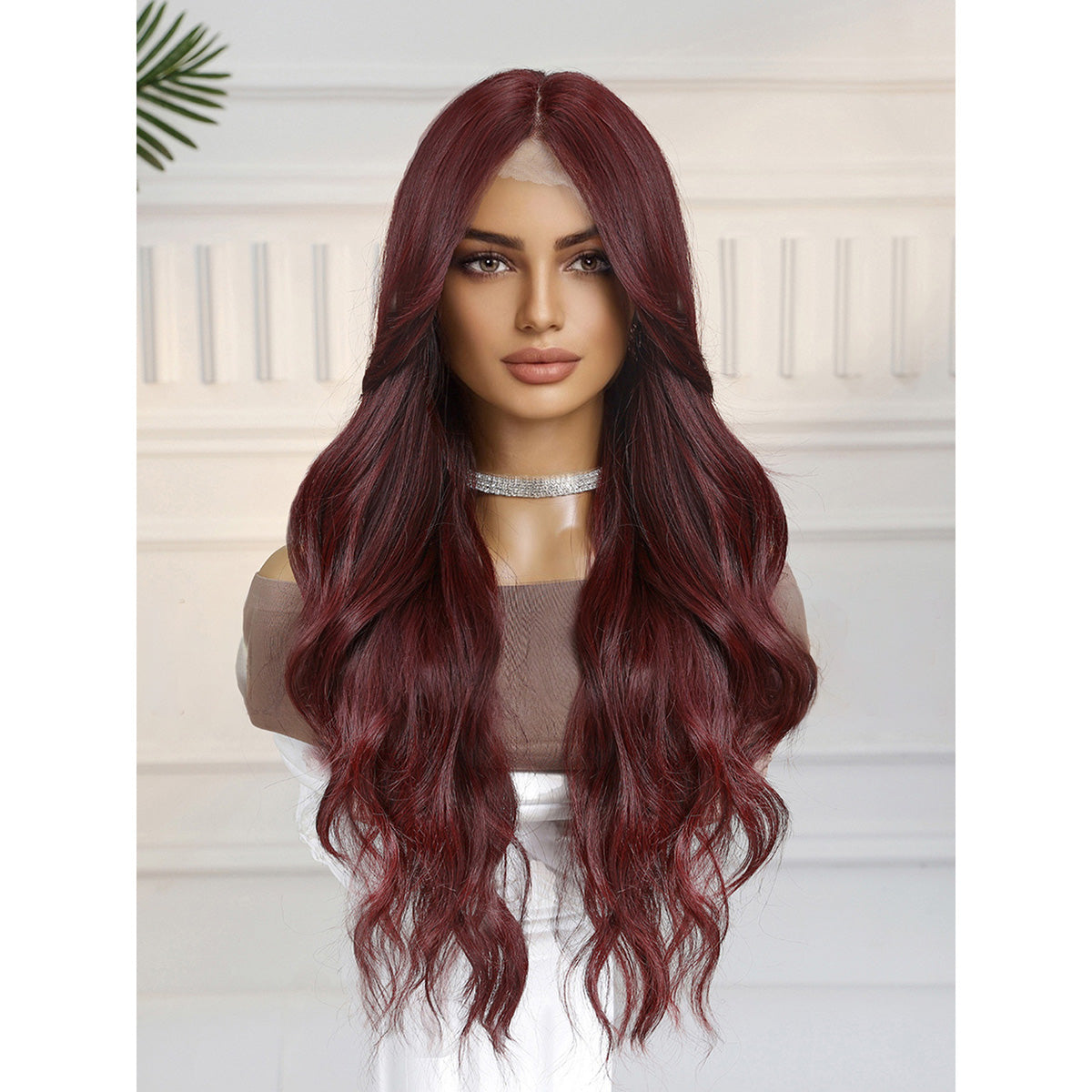Rose | Red Long Wavy 13*6 HD Lace Frontal Wig (Hand-Tied)