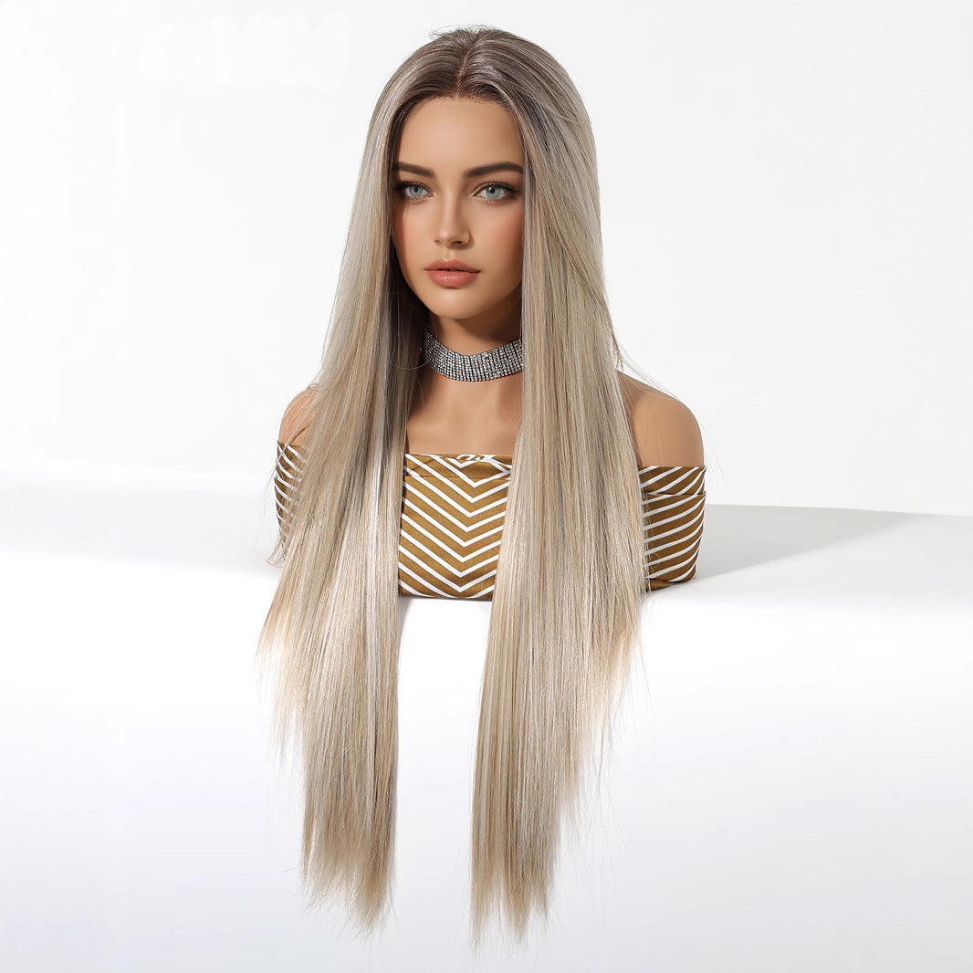 Chloe | Blonde Long Straight 13*6 HD Lace Frontal Wig (Hand-Tied)