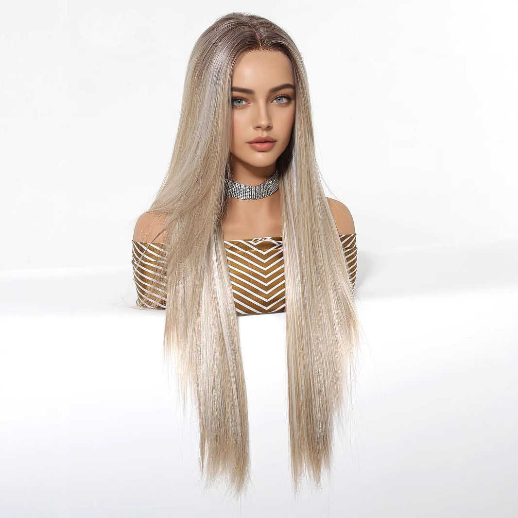Chloe | Blonde Long Straight 13*6 HD Lace Frontal Wig (Hand-Tied)