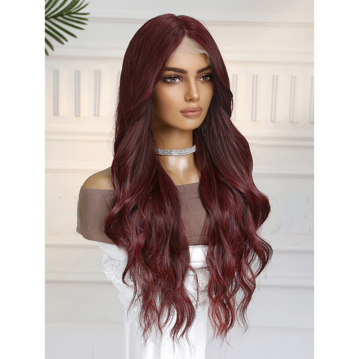 Rose | Red Long Wavy 13*6 HD Lace Frontal Wig (Hand-Tied)