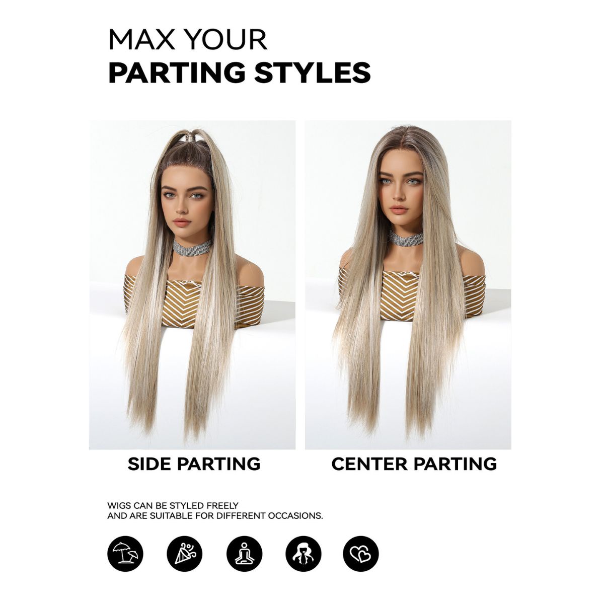 Chloe | Blonde Long Straight 13*6 HD Lace Frontal Wig (Hand-Tied)