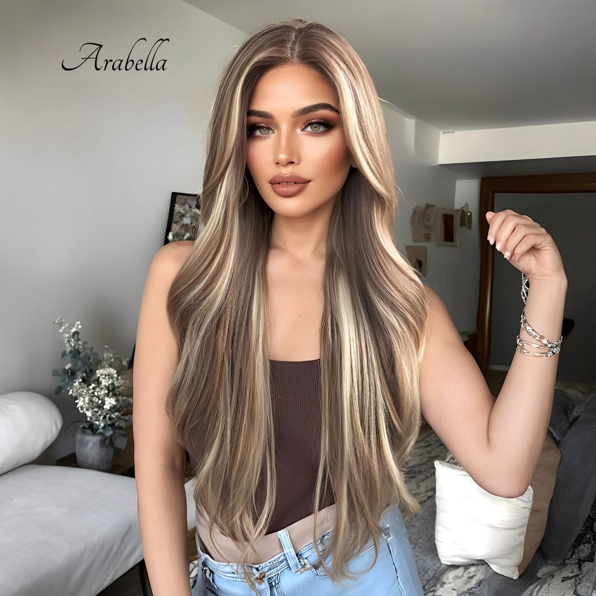 Arabella | Ombré Blonde Long Wavy 13*6 HD Lace Frontal Wig (Hand-Tied)