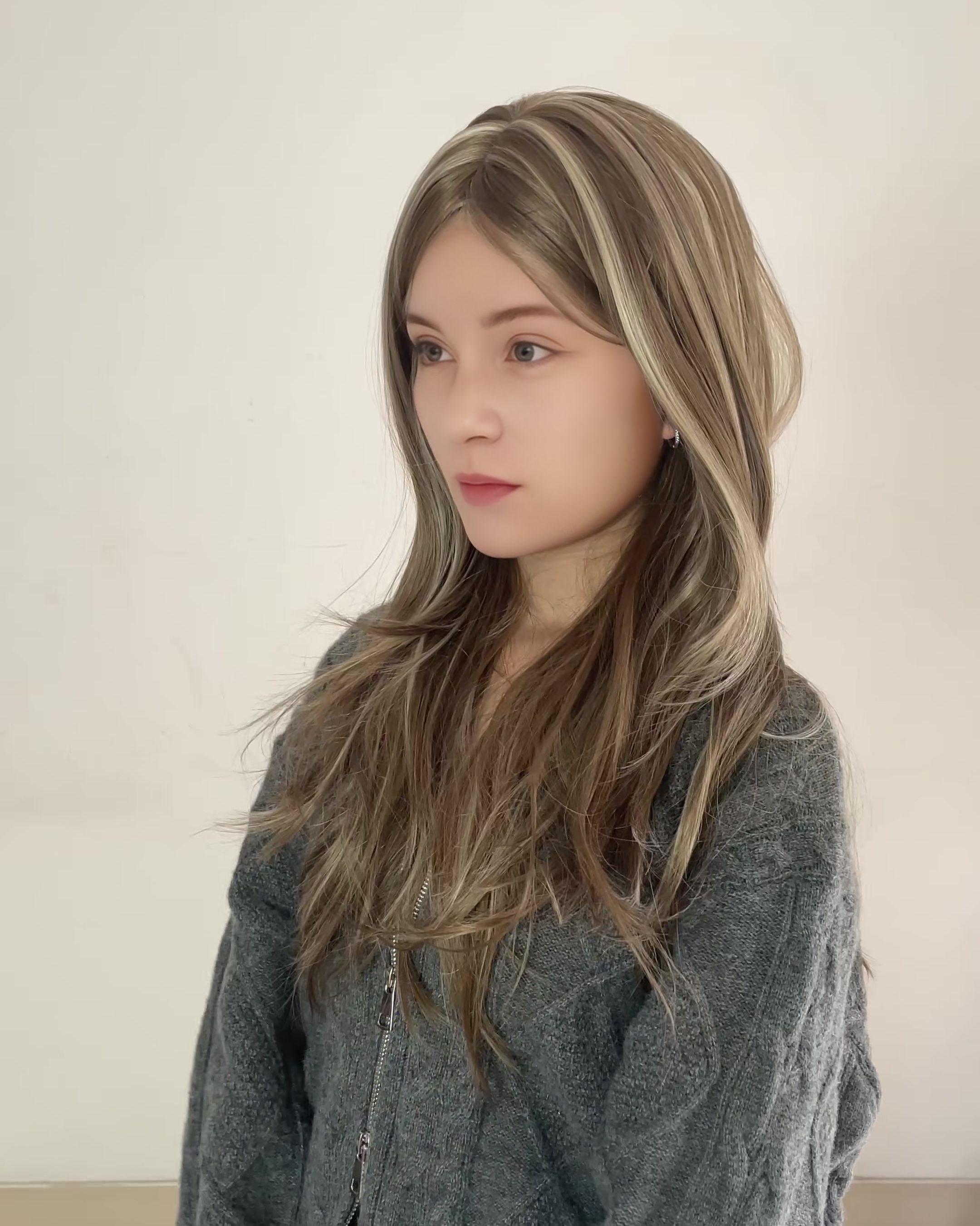 Ava – Ash Brown Balayage Lace Front Wig