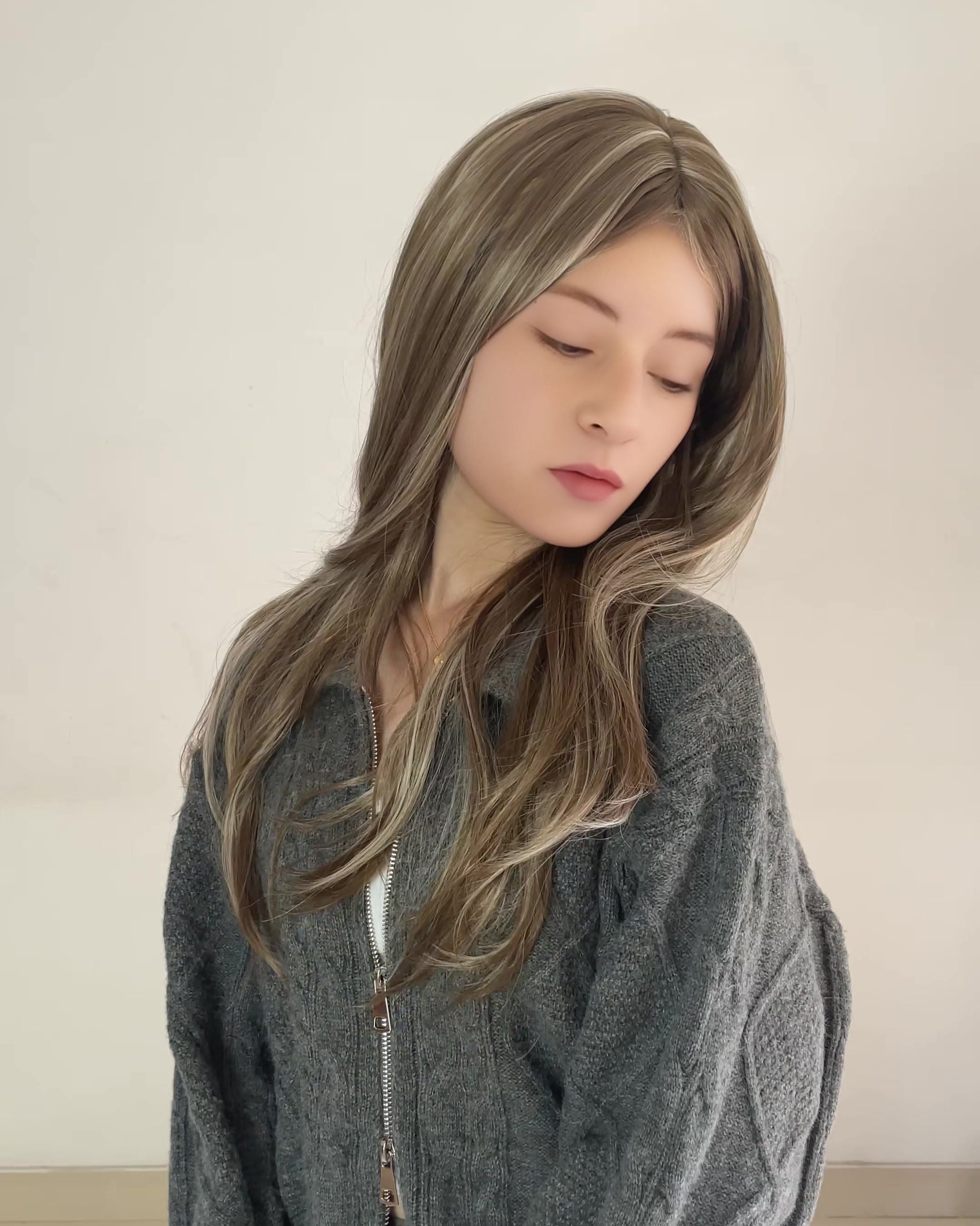 Ava – Ash Brown Balayage Lace Front Wig