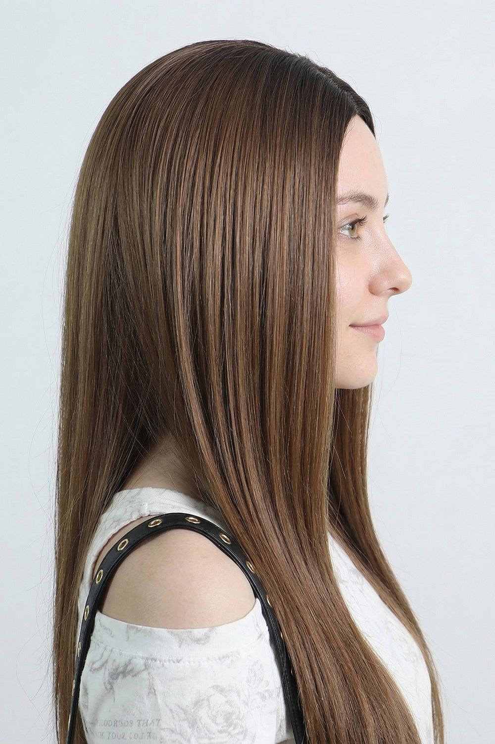 Natural Brown Middle Part Long Straight Wig