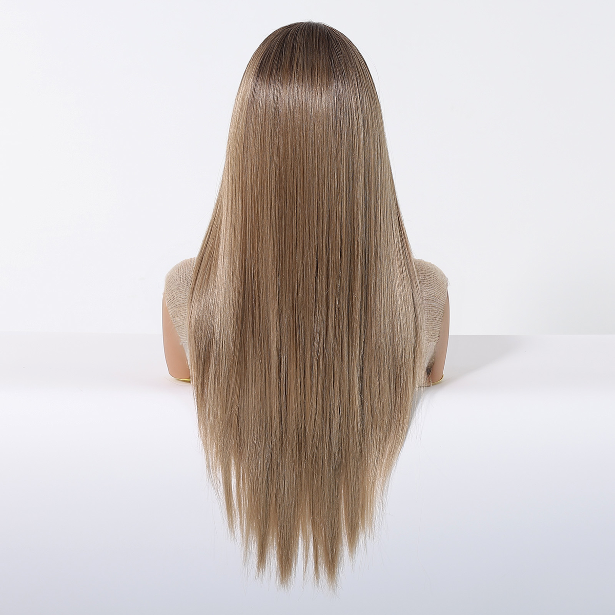Straight HD Lace Front Wig - Ombre Brown, Beginner-Friendly, 26 Inch (66cm)