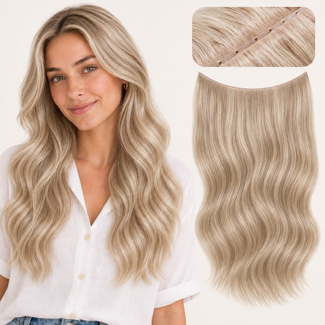 UNILOVELY Double Injection Butterfly Weft Extensions in Platinum Blonde #60, 50g per pack