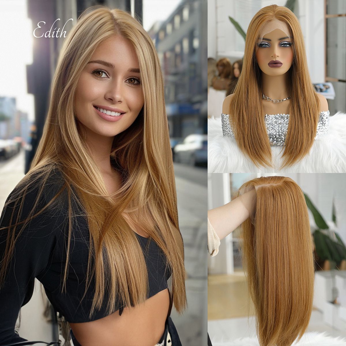 Edith | Blonde Medium 13*6 HD Lace Frontal Wig (Hand-Tied)