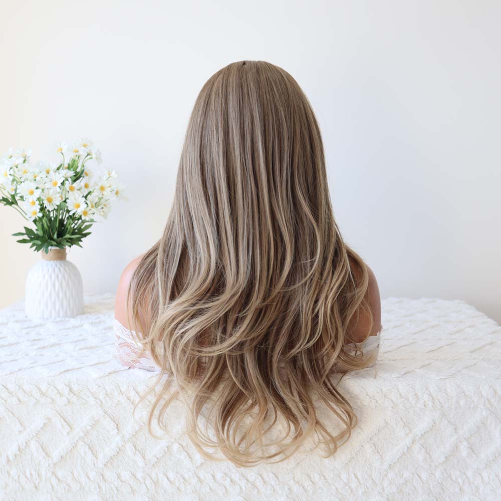 Penelope Brown Wig with Curtain Bangs