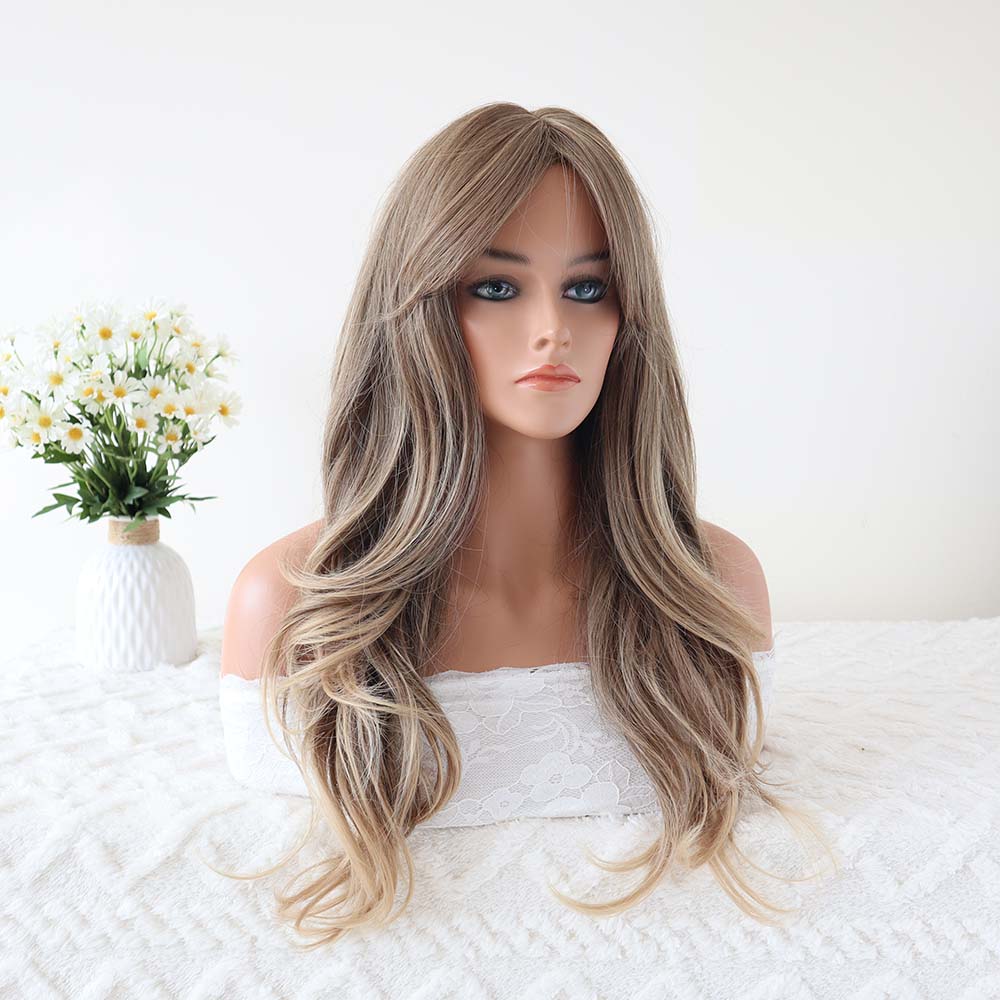 Penelope Brown Wig with Curtain Bangs