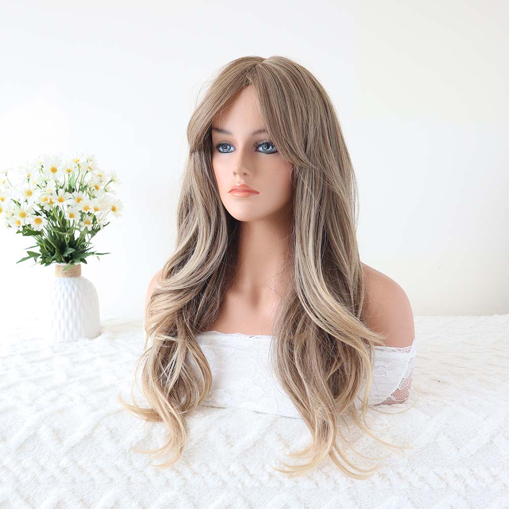 Penelope Brown Wig with Curtain Bangs