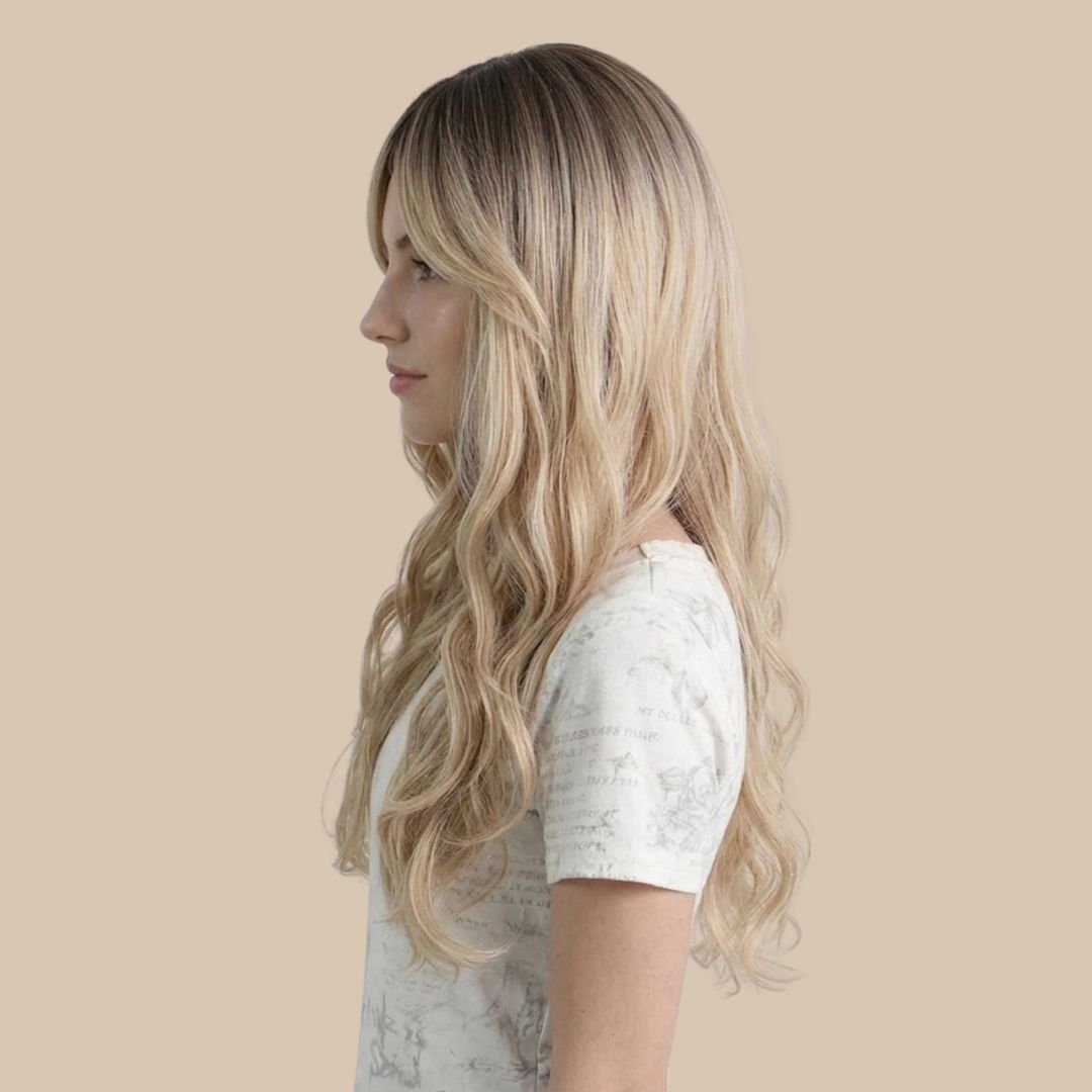 Sophia Blonde Long Wavy Wig with Bangs