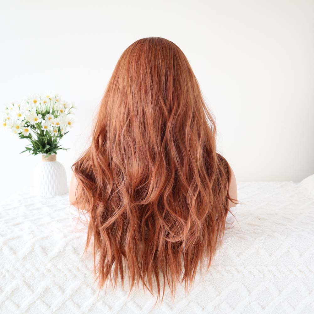 Delilah Red Brown Long Wavy Wig
