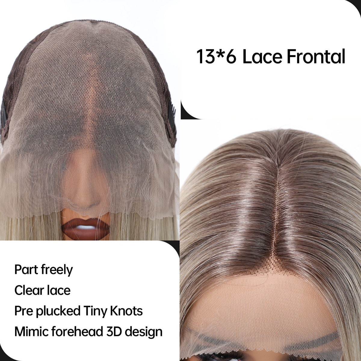 Maya | Blonde Long Straight 13*6 HD Lace Frontal Wig (Hand-Tied)