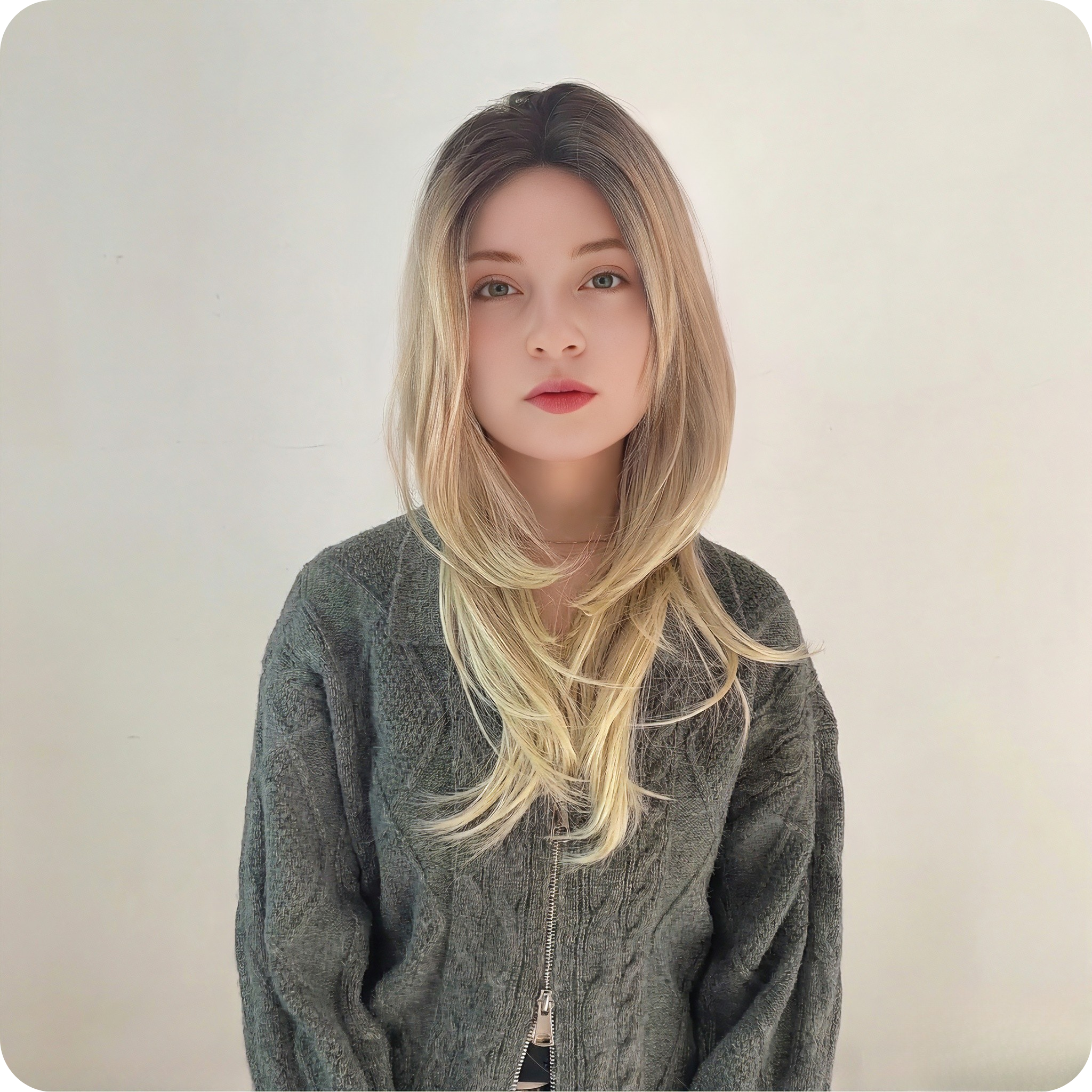 Mono Top Lace Front Wig – Ash Blonde Balayage | Natural Scalp Look