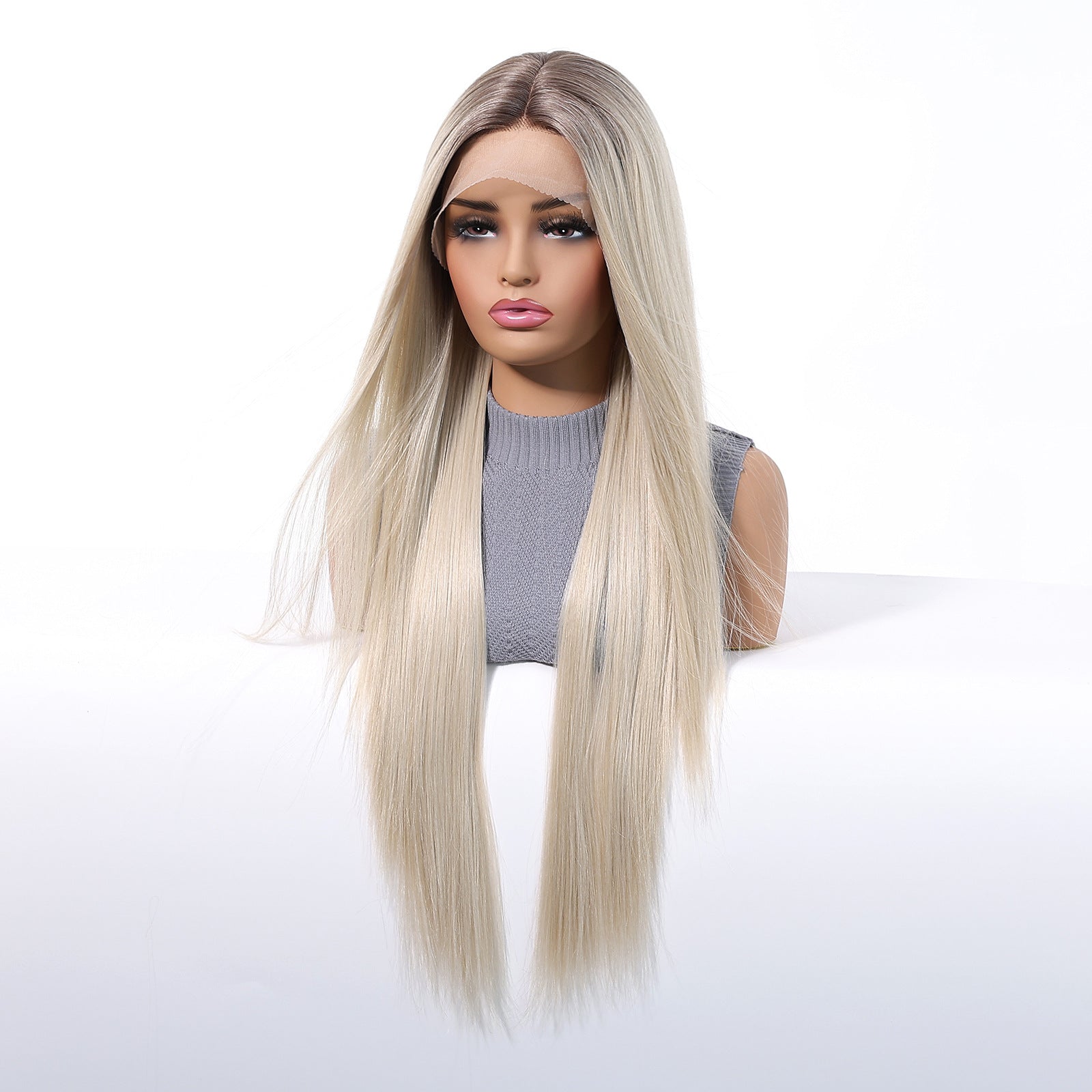 Maya | Blonde Long Straight 13*6 HD Lace Frontal Wig (Hand-Tied)