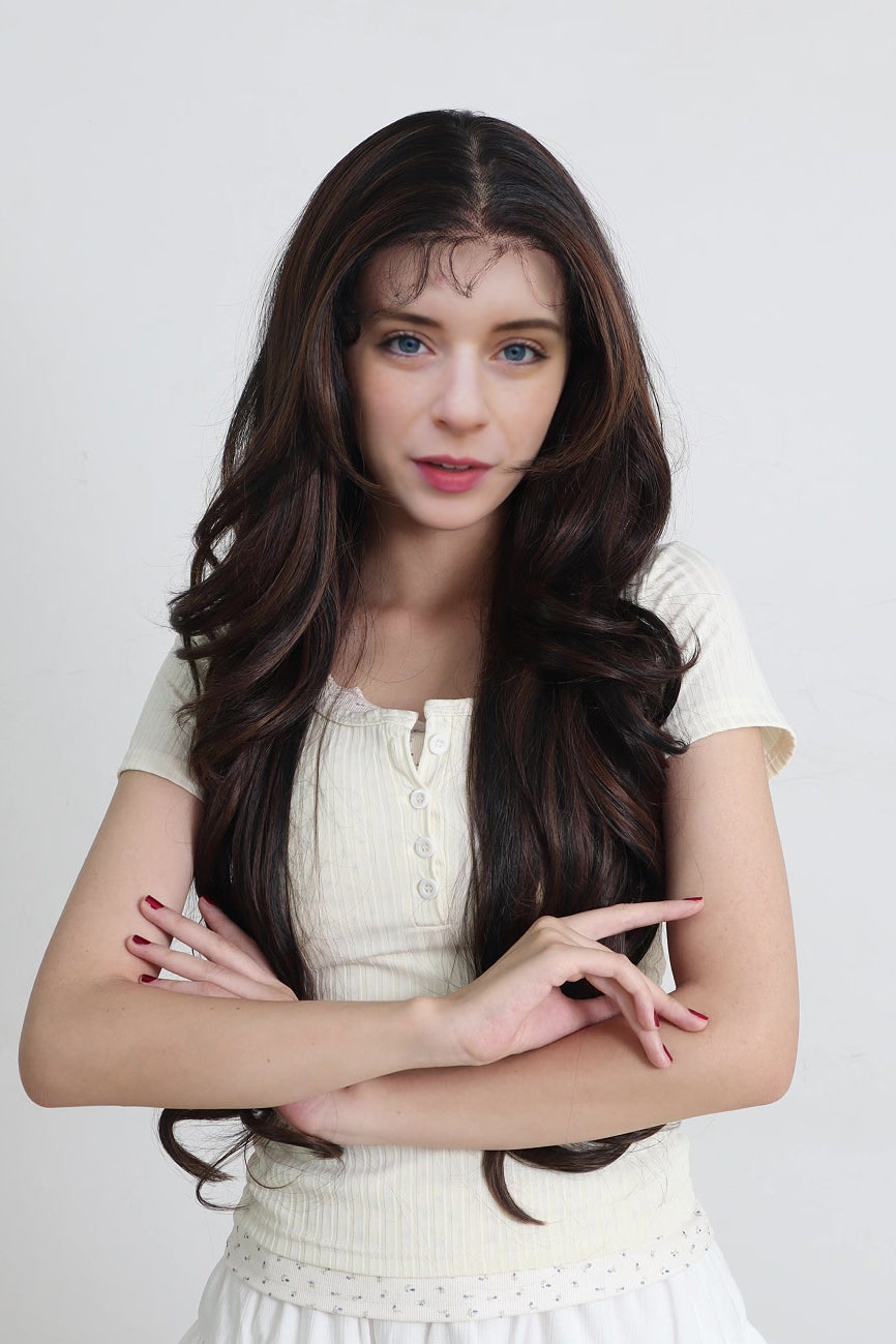 Valerie — Deep Chocolate Brown · 26" | 13×6 Lace Front Wig