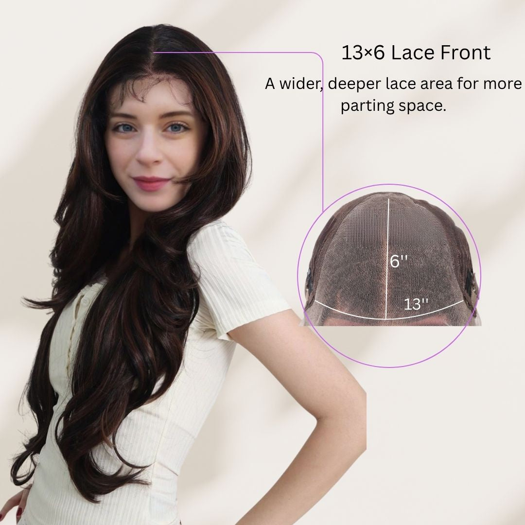 Valerie — Deep Chocolate Brown · 28" | 13×6 Lace Front Wig