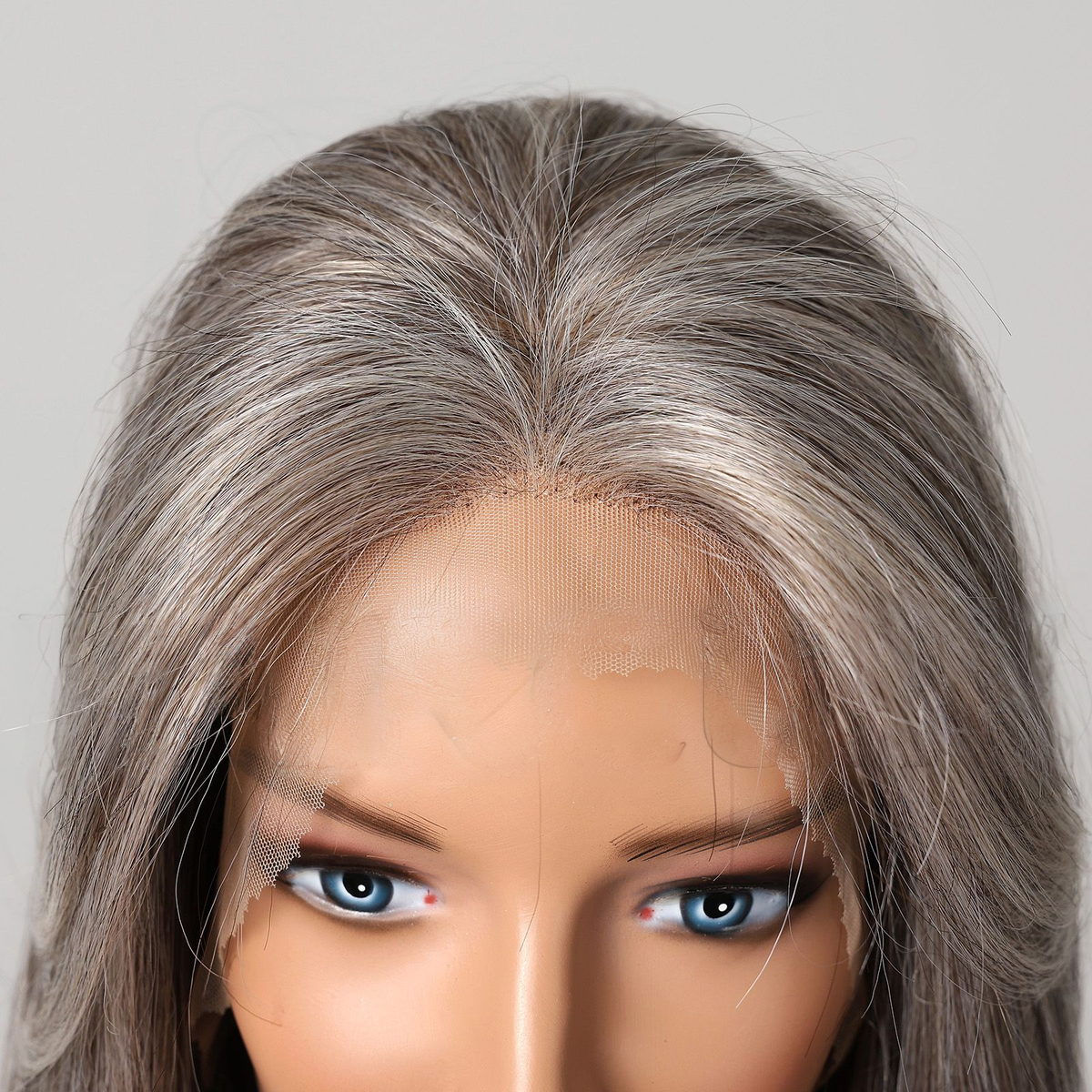 Loose Wave HD Lace Front Wig - Ombre Ash Grey and White Blonde, Beginner-Friendly, 22 Inch (56cm)
