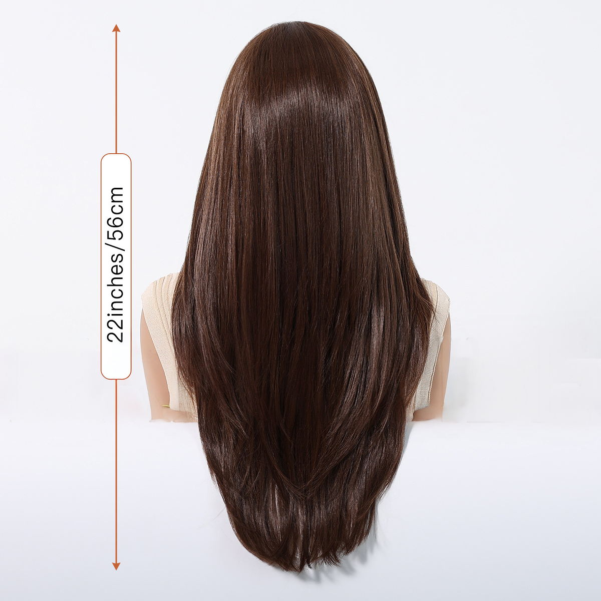 Loose Wave HD Lace Front Wig - Dark Brown, Hand-Tied Monofilament Top, 22 Inch (56cm)
