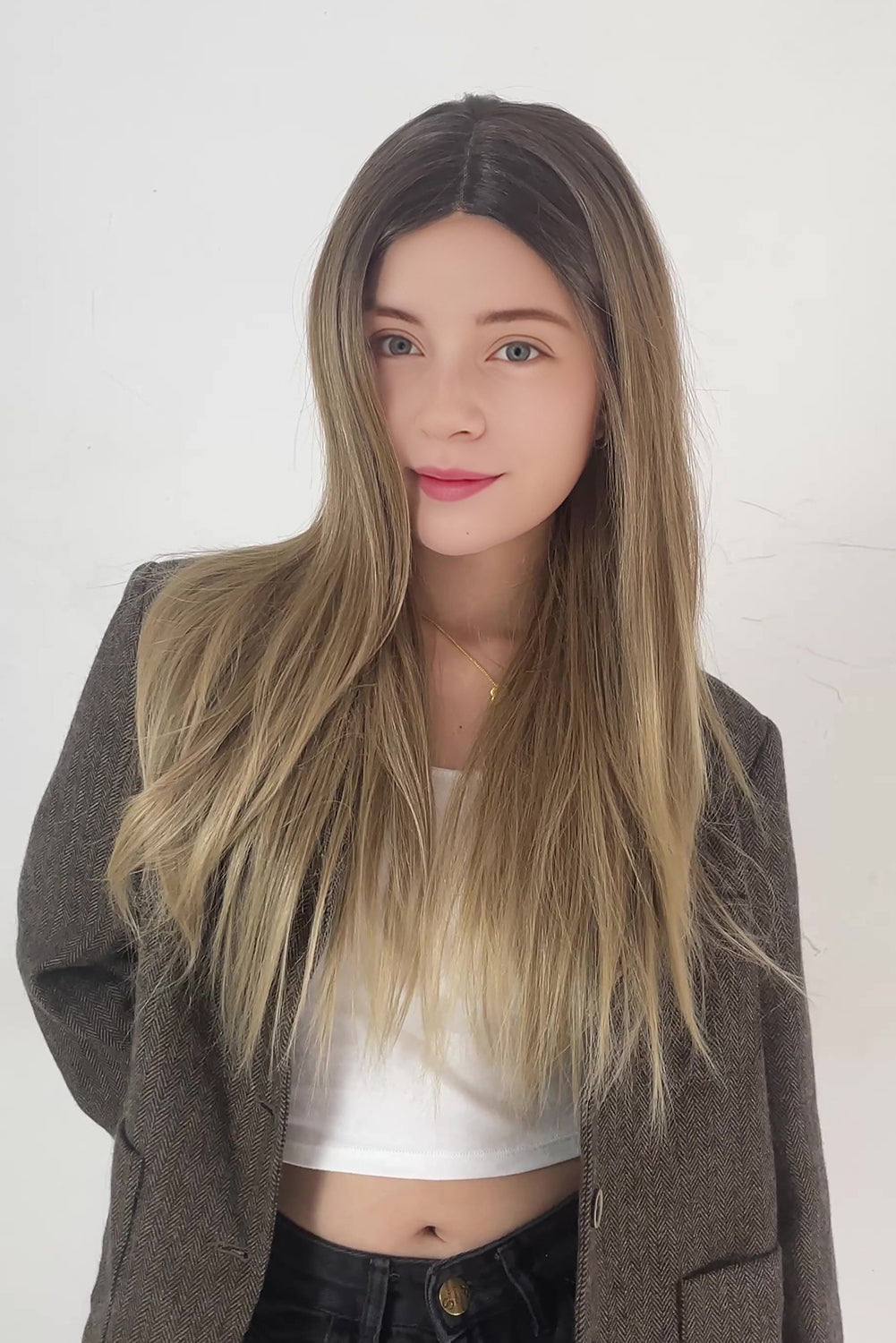 Elena – Rooted Ash Blonde Essential T-Part Lace Wig