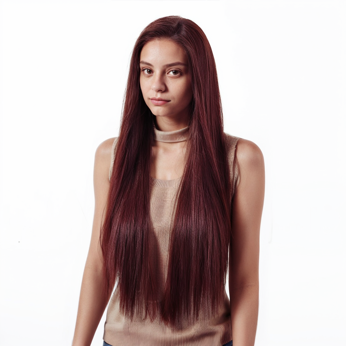 Straight HD Lace Front Wig - Red, Hand-Tied Monofilament Top, 30 Inch (70cm)