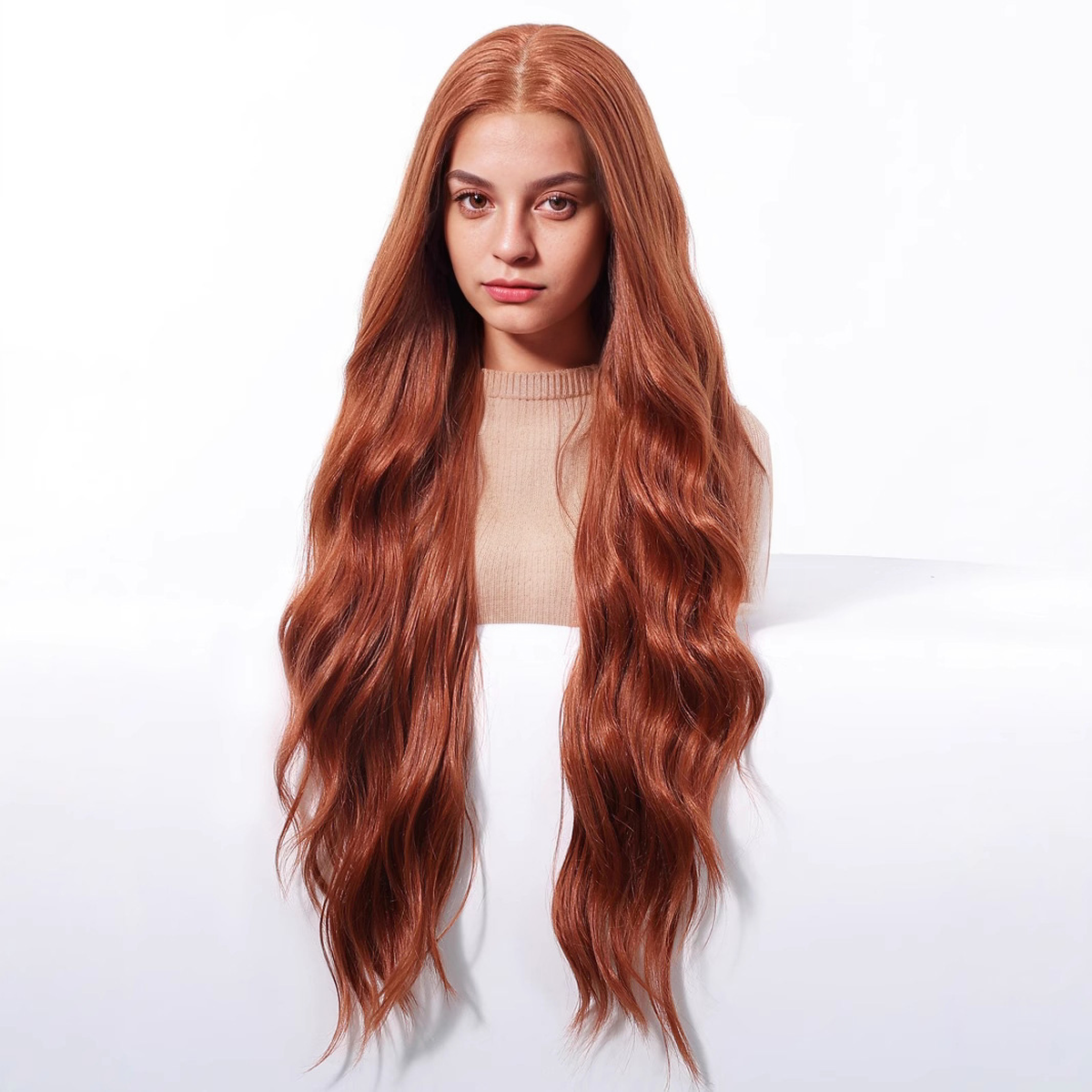 Body Wave HD Lace Front Wig - Ginger, Beginner-Friendly, 32 Inch (81cm)