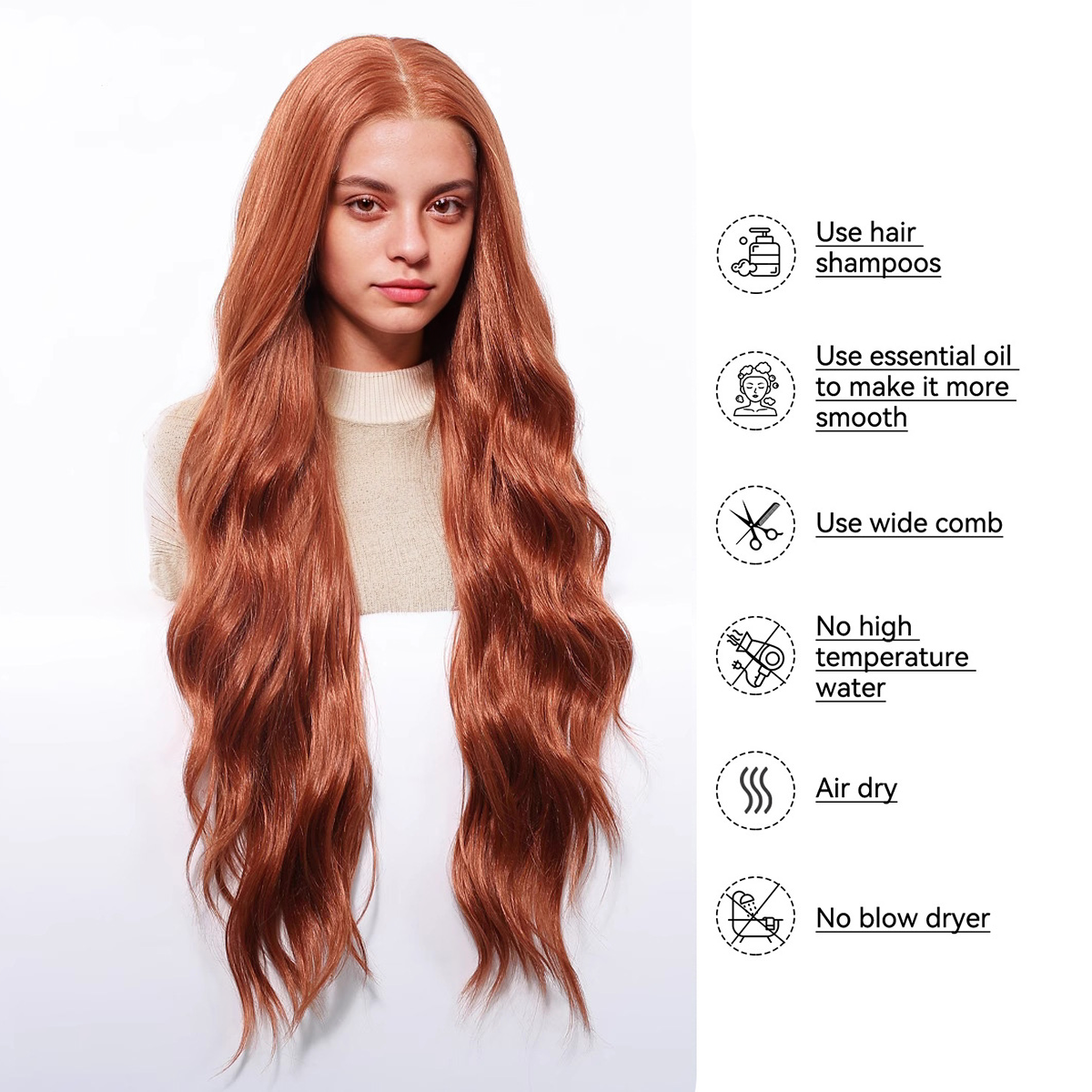 Body Wave HD Lace Front Wig - Ginger, Beginner-Friendly, 32 Inch (81cm)