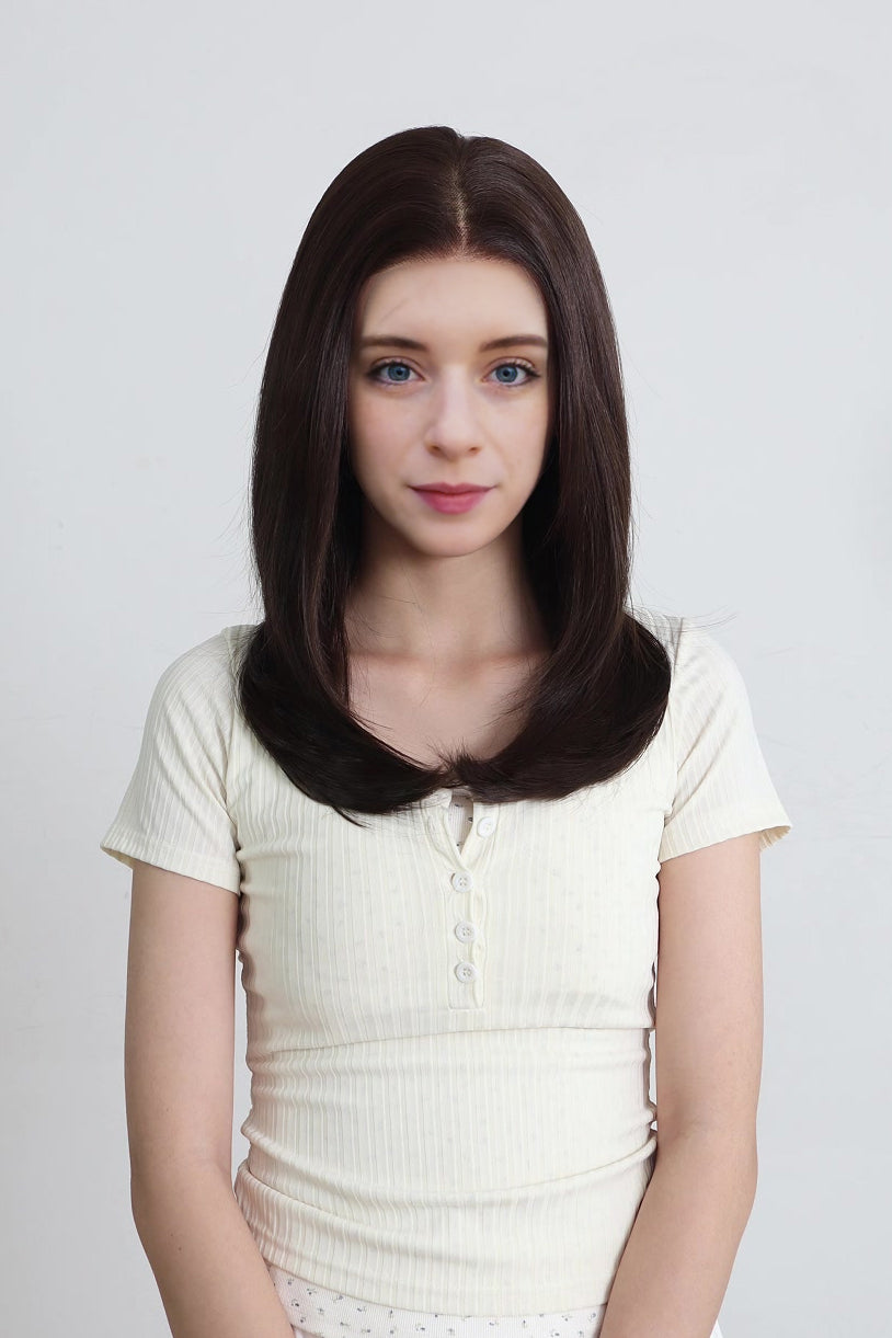 Natalie — Dark Chocolate Brown · 18" | 13×6 Lace Front Wig
