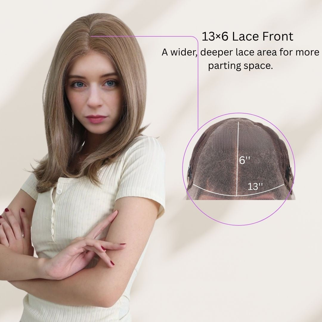 Lydia — Sandy Beige Blonde · 18" | 13×6 Lace Front Wig