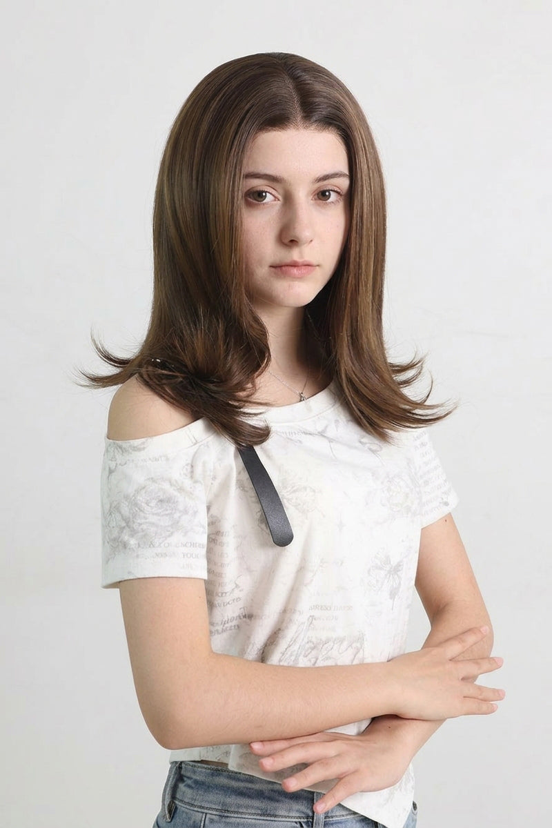 Millie | Braune mittlere 13*6 HD Front-Lace-Frontal-Perücke (Handgestrickt)