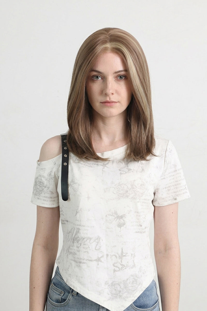 Evie | Blond kurze-13*6 HD Front-Lace-Frontal-Perücke (Handgestrickt)