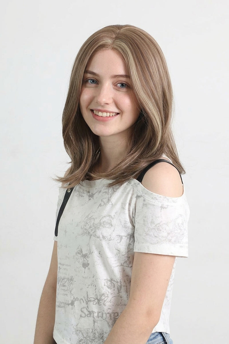 Evie | Blond kurze-13*6 HD Front-Lace-Frontal-Perücke (Handgestrickt)